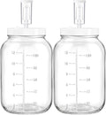 1 Gallon Large Glass Fermentation Jars with Airlock for Kombucha, Pickles | Wide Mouth Mead Making Kit, Canning Jars