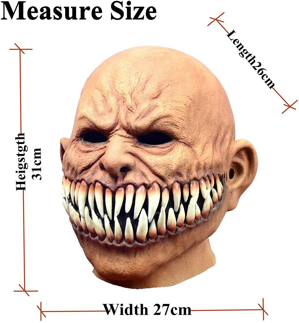 Halloween sharp tooth devil mask zombie mask Monster Devil Mask Creepy Costume Corpse Party Latex Full Head Mask
