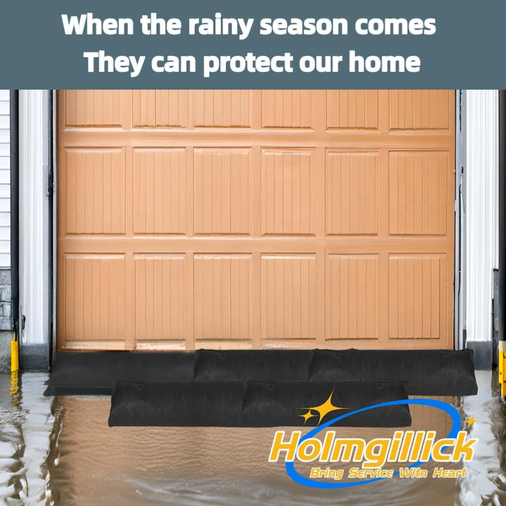 Water Barrier 5 ft x 6.5 inch Absorbent Flood Barriers Home Sandless Sand Bags for Flooding Reusable Water Absorber