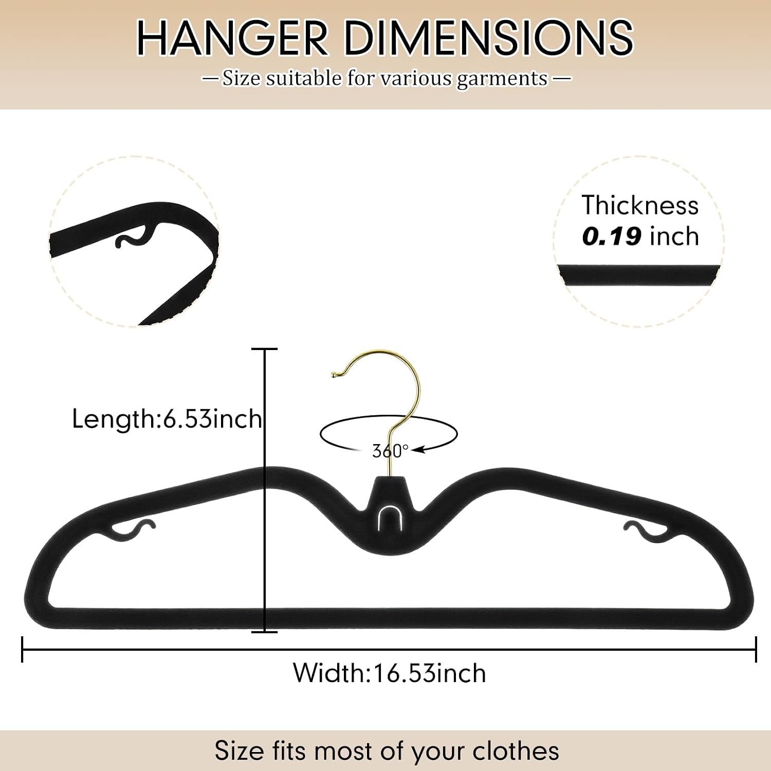 30 Packs Stackable Velvet Hangers, Non Slip Clothes Hangers, Short Neck Space Saving Slim Design, Heavy Duty with