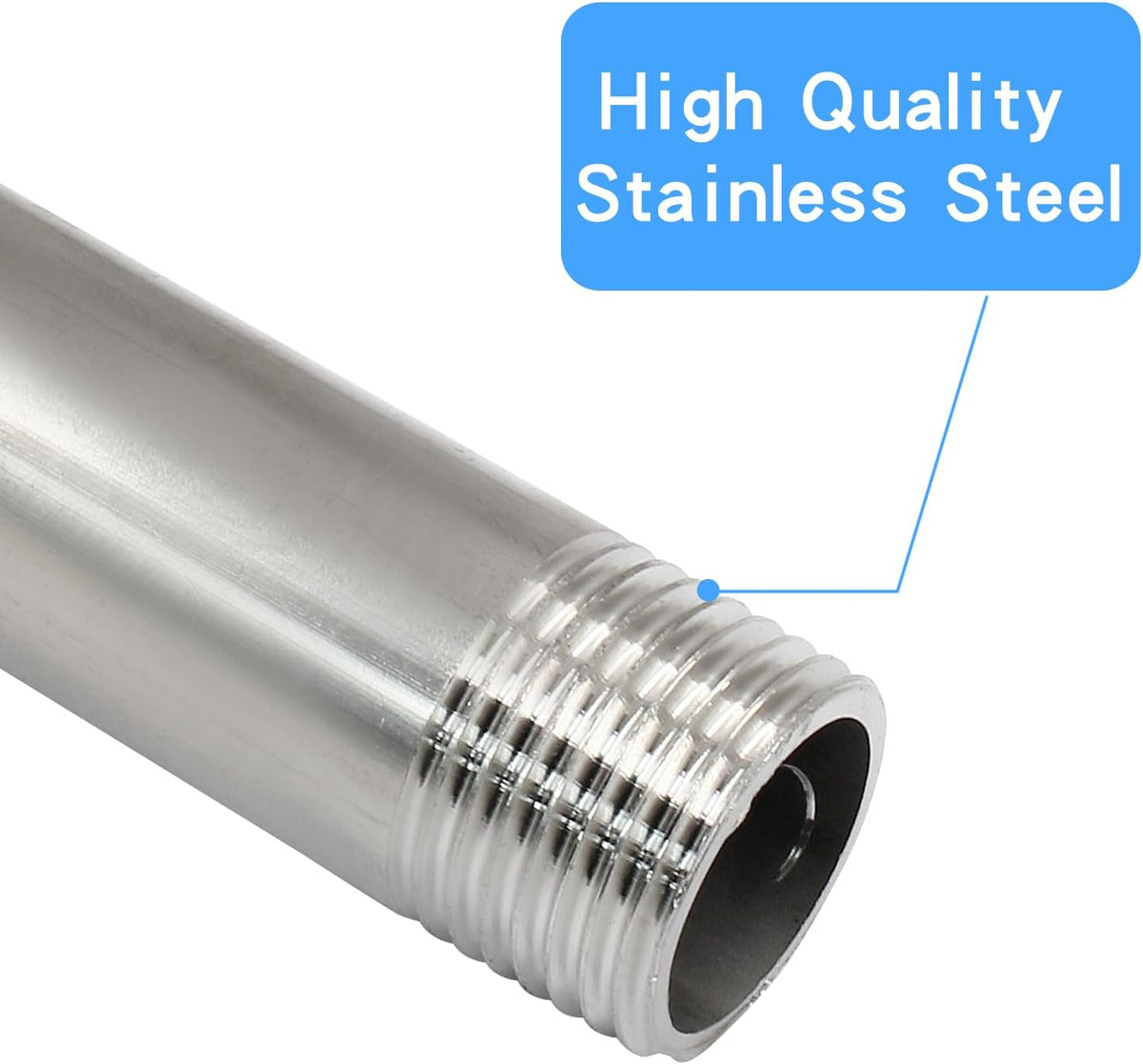 1/2" NPT x 1/2" NPT Stainless Steel Male Thread Nipple
