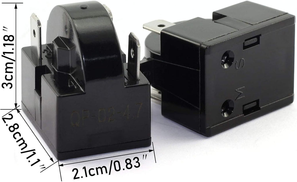 Refrigerator Compressor Relay and Overload Kit JJHXSM Refrigerator Starters QP2-4R7 4.7 Ohm 3 Pin Refrigerator PTC