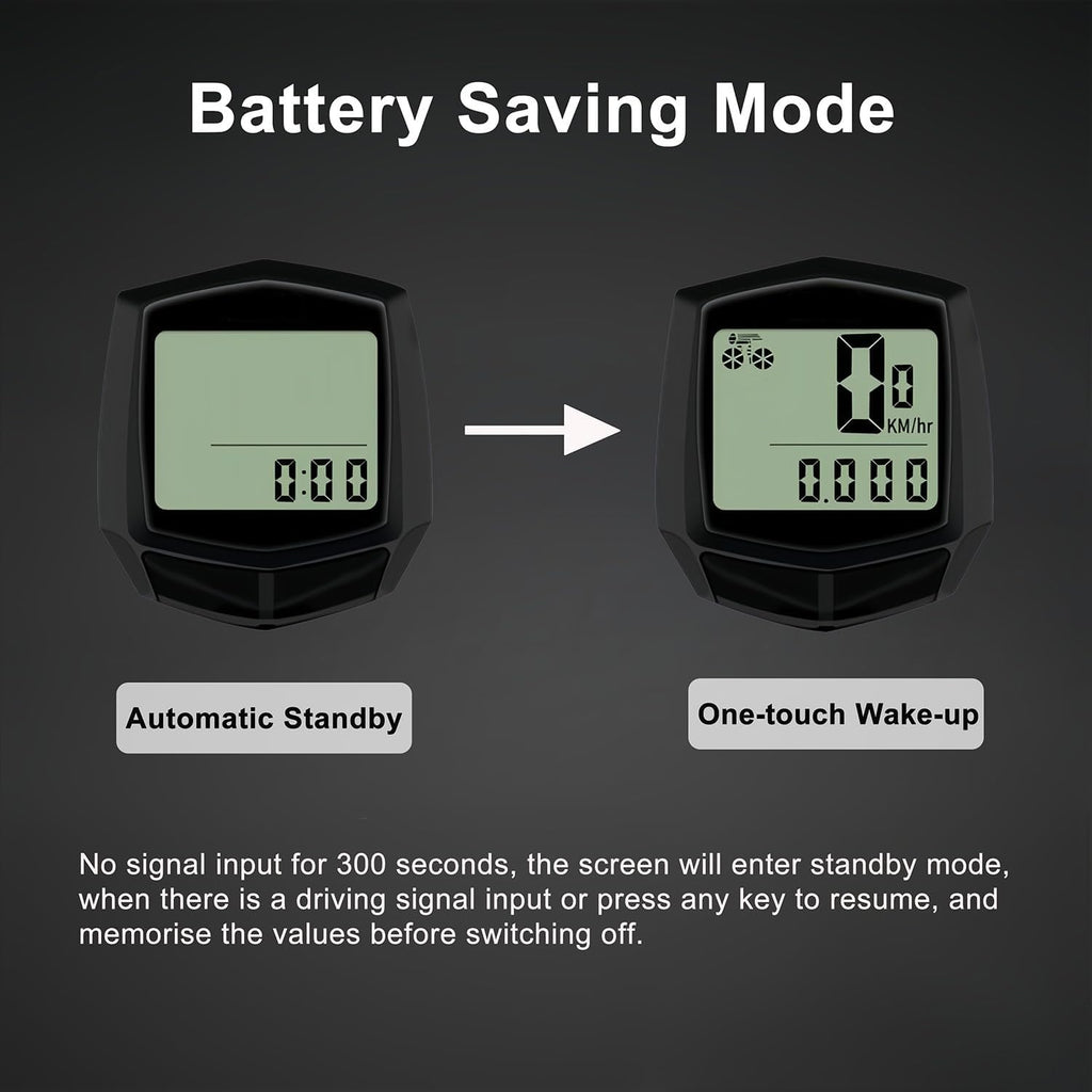 Bike Computer, Bike Speedometer and Bicycle Odometer Waterproof Cycling/Cycle Computer with LCD Display, Automatic