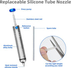 Solder Sucker No Clog Desoldering Pump for Solder Removing with Replaceable Heat Resistan Silicone Sucking Nozzle, Desoldering Tool Sodering Pump Strong Vacuum Aluminum Suction Remover