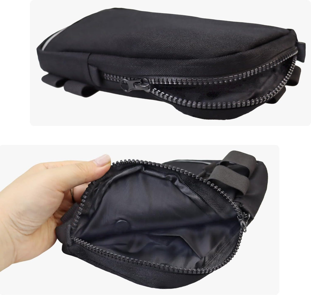 Wheelchair Phone Pouch Holder Bag – Compact Lightweight Organizer with Zipper, Front Frame Mount Storage for Wallet