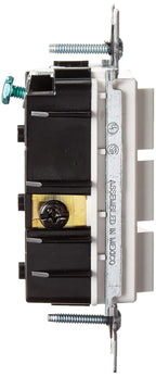 Leviton 15 Amp, 120 Volt, Decora Single-Pole, AC Combination Switch, Commercial Grade, Non-Grounded, 1755-W, White