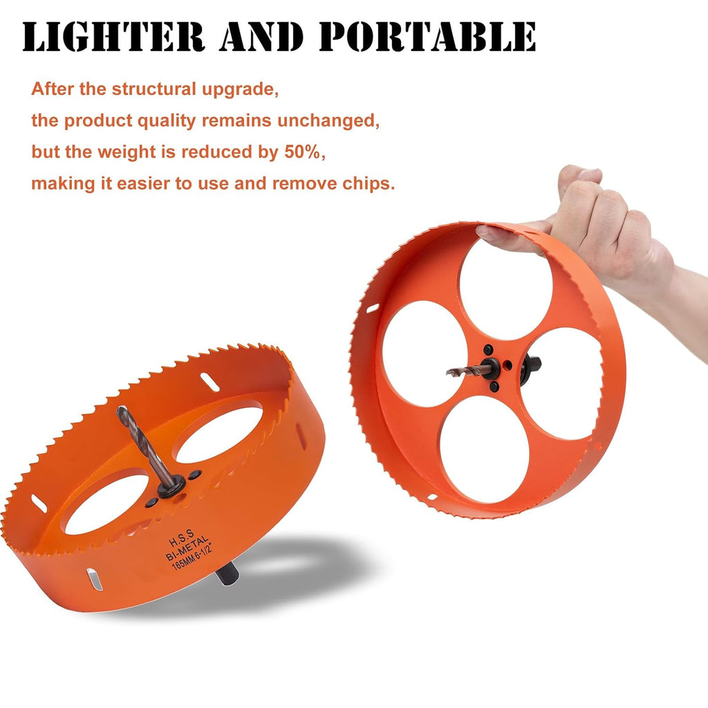 6-1/2 inch Hole Saw for Wood, Metal, Plastic & Drywall, with Arbor