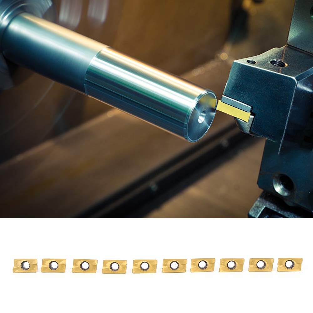 ViaGasaFamido Turning Inserts, 10PCS APMT1604 Carbide Indexable Milling Insert, 15-50HRC Hardness, Cemented Lathe Turning Inserts, Cutting Tools for Milling Inserts Tool Holders