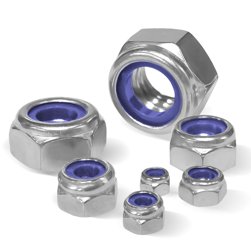 Metric Lock Nut Assortment Kit,140Pcs Stainless M3-M12 Locking Nuts