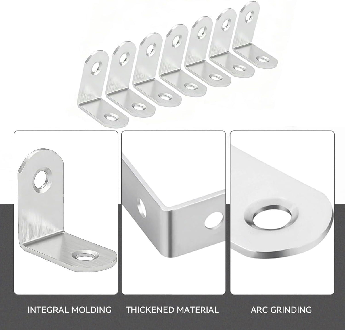 Stainless Steel Corner Brace, 20Pcs 90 Degree Right L-Shaped Metal Corner Connector Joint Plate, Cabinet, DIY