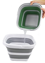 10L (2.6 Gallon) Collapsible Rectangular Handy Bucket (White/Grey, 1)