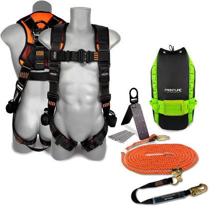 Frontline RK110V50 Combat Premium Complete Roofers Kit | Includes Combat Harness, Roof Anchor & Vertical Lifeline