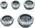 5 Pack Oil Sight Glass Stainless Steel Threaded Liquid Level Indicator