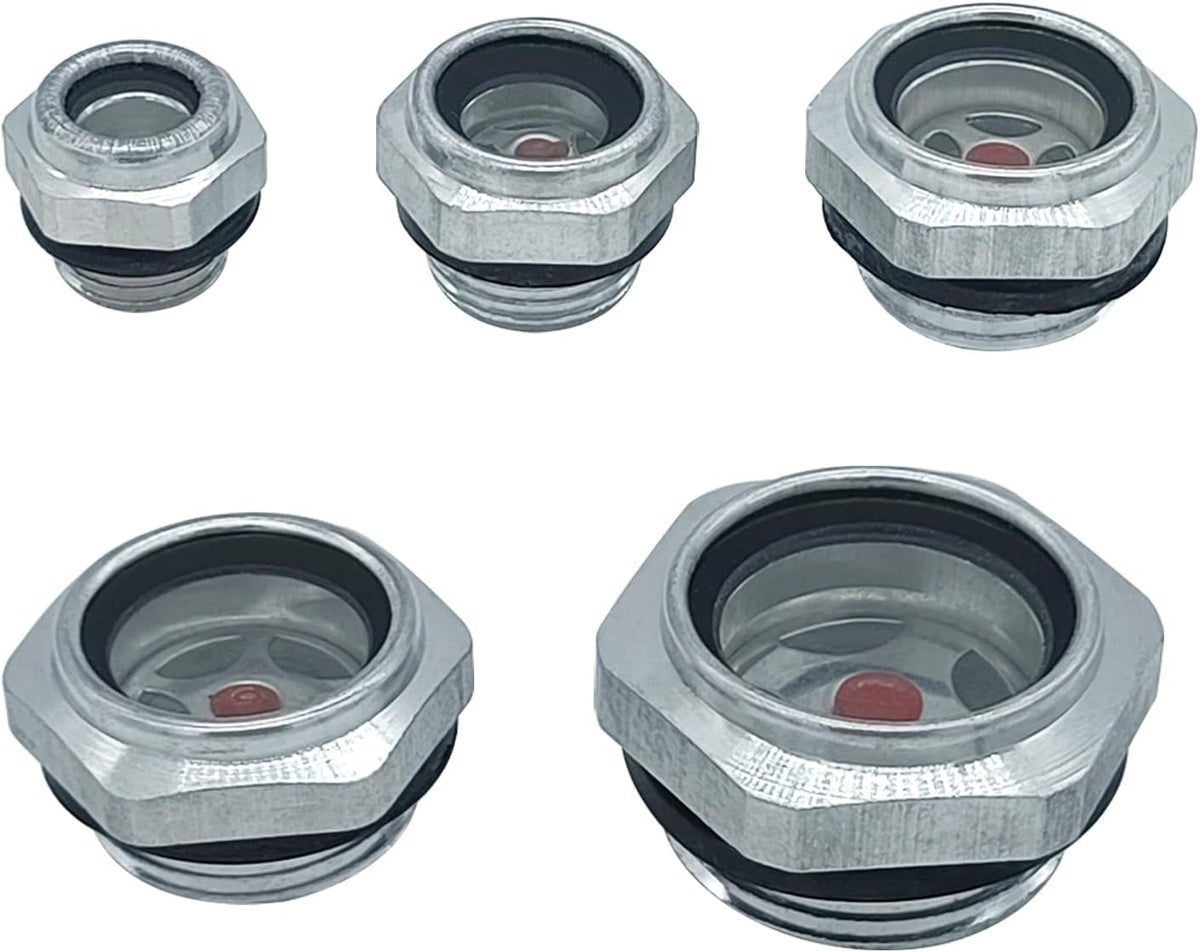 5 Pack Oil Sight Glass Stainless Steel Threaded Liquid Level Indicator