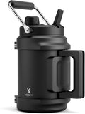 64 oz Insulated Water Bottle for Gym: Meoky Triple Wall Vacuum Stainless Steel Half Gallon Water Jug - Top and Side