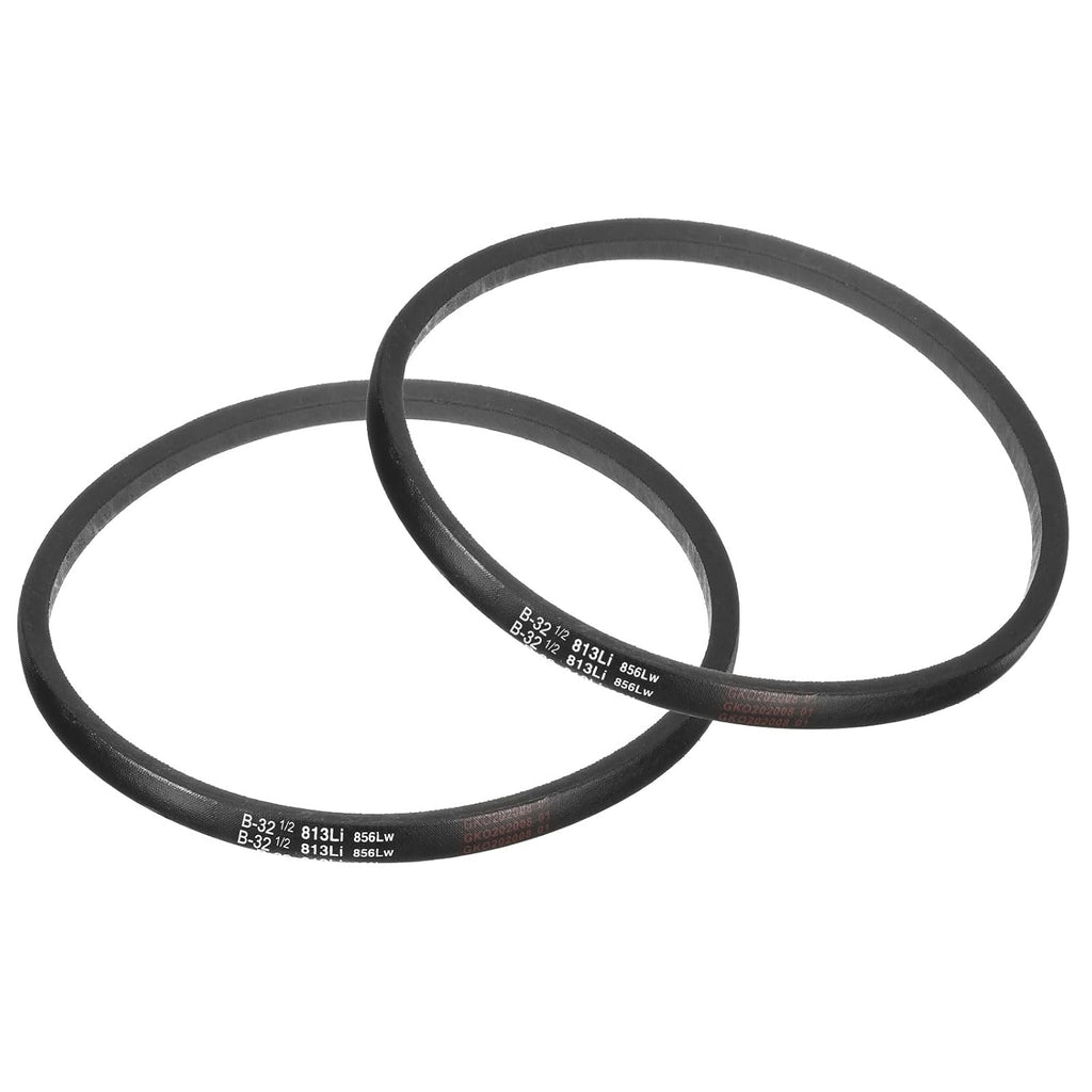uxcell 2pcs B32 1/2 Rubber V Belt, B Section V-Belt 35.2" Outside Circumference x 0.67" Width x 0.43" Thick, Industrial Power Transmission Belt, Black