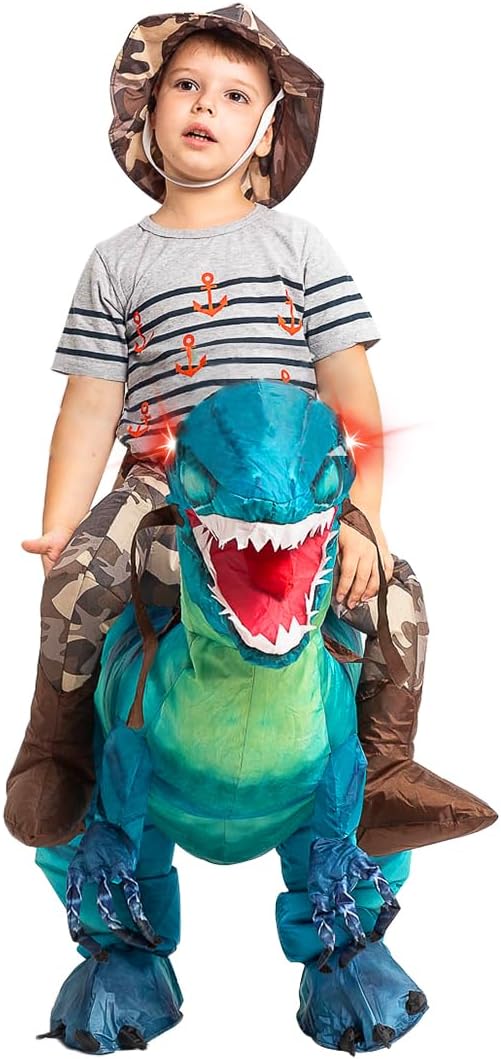 Inflatable Dinosaur Costume for Kids Halloween Costumes Boys Girls Funny Blow up Costume for Halloween Party Cosplay…