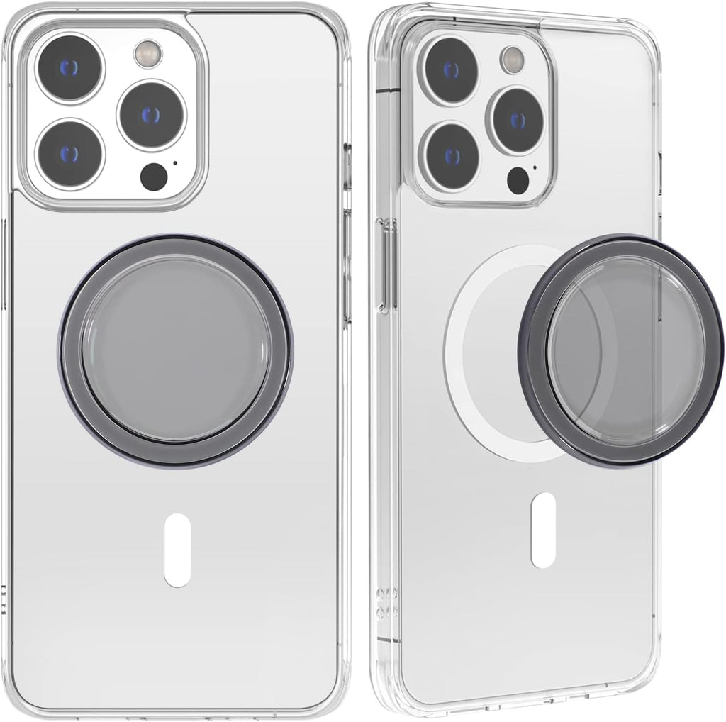 metisinno Magnetic Base Compatible with PopSocket Phone Grips and iPhone MagSafe Cases, Black Translucent