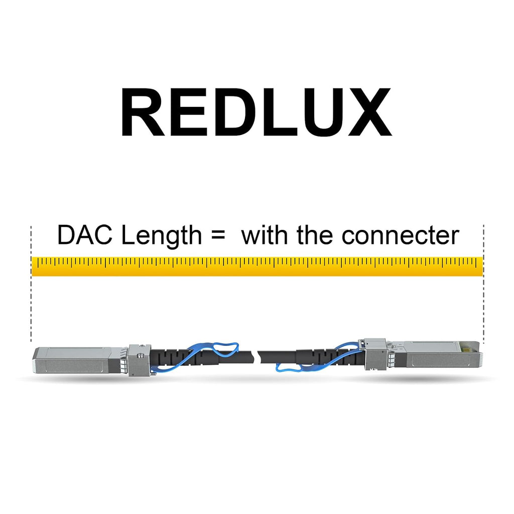 REDLUX 10G SFP+ DAC Passive Twinax Cable, 30AWG, 3-Meter(10ft)