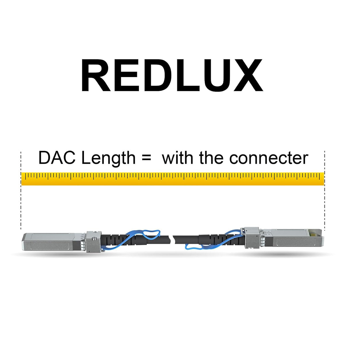 REDLUX 10G SFP+ DAC Passive Twinax Cable, 30AWG, 3-Meter(10ft)