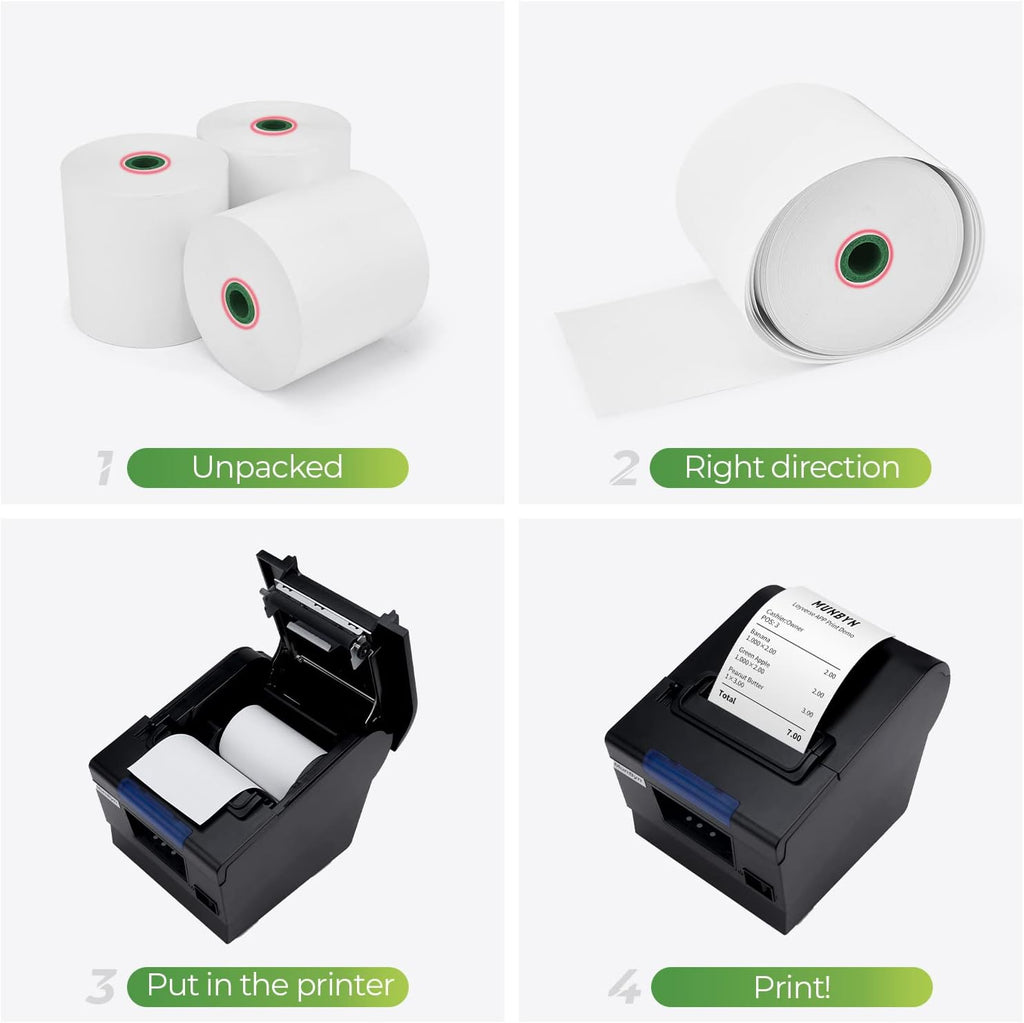 Thermal Paper 3 1/8 x 230ft, 10 Rolls Receipt Paper Work for Star Micronics TSP100 TSP143 Epson 80mm Receipt Printer