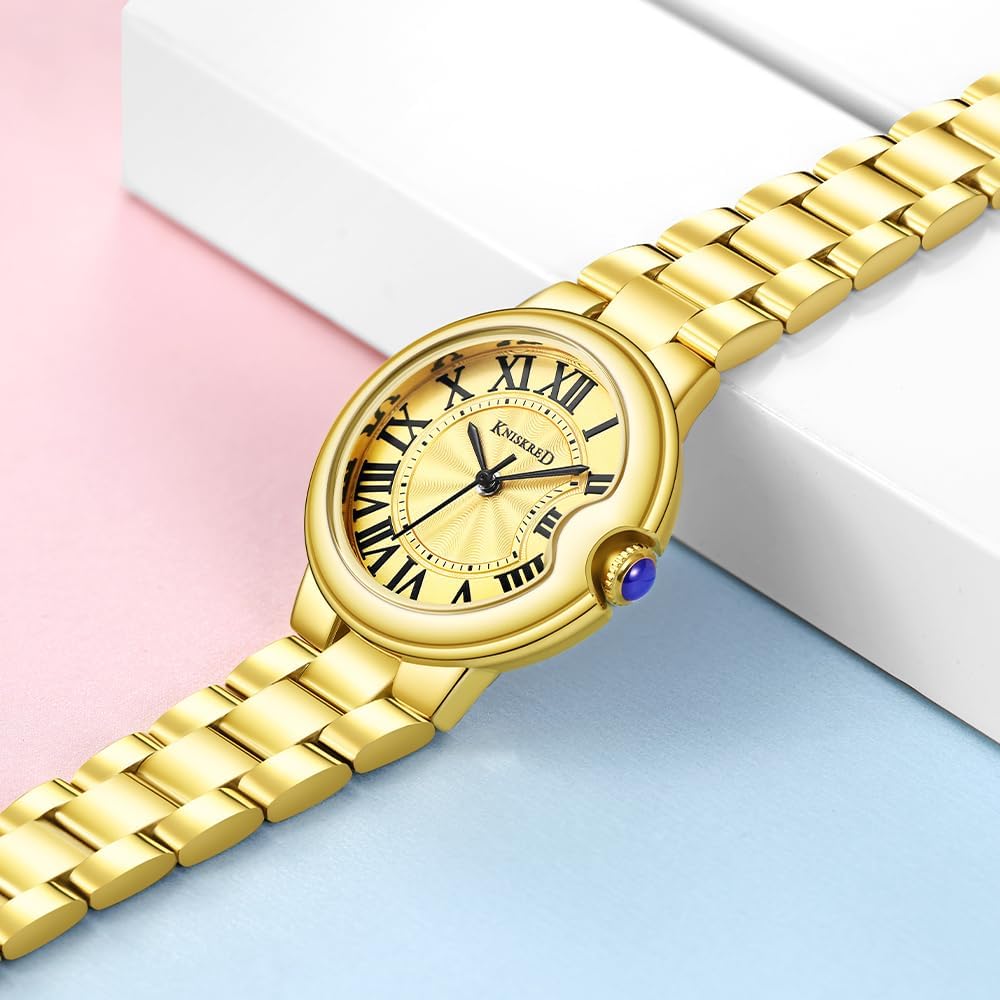 Classic Watch for Women with Vintage Roman Numerals and Solid Stainless Steel Band Ladies Casual Watch