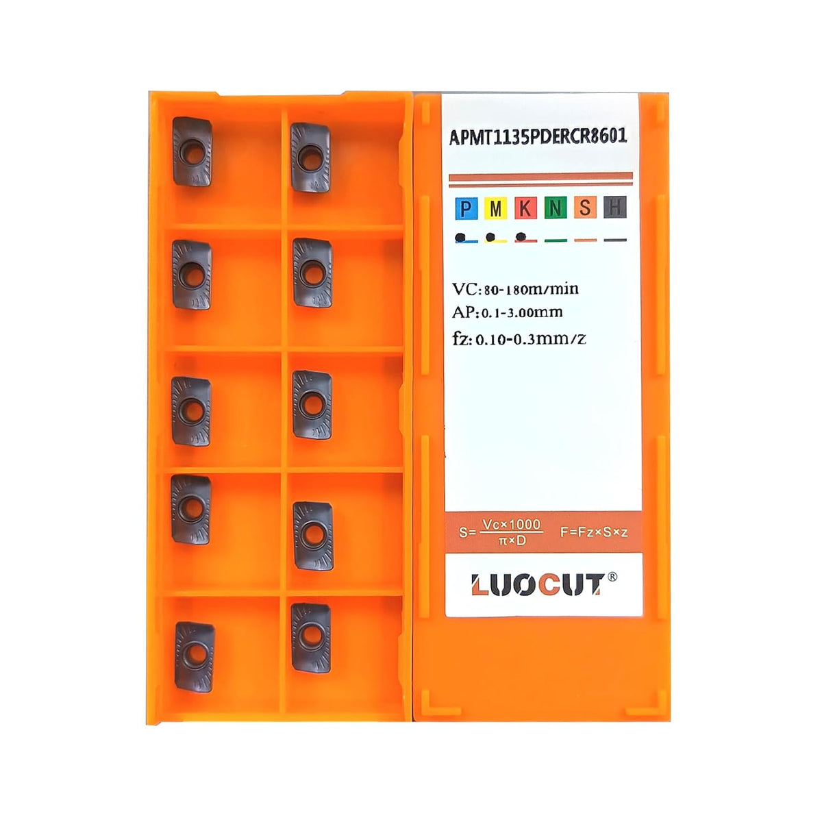 20 pcs CNC Carbide milling Inserts APMT1135 for Process HRC45 Steel-CR8601