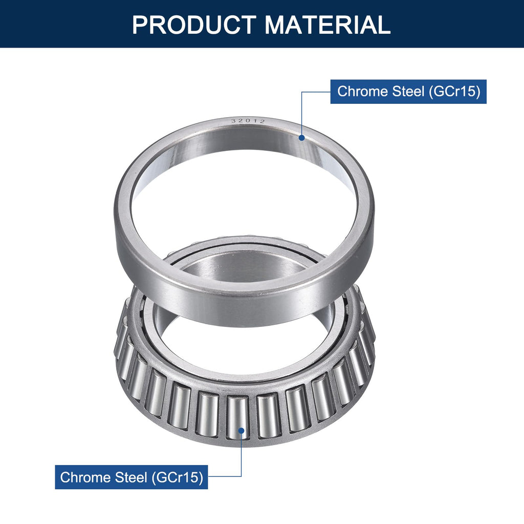 HIPicco 2 Pack 32012 Tapered Roller Bearing Cone and Cup Set