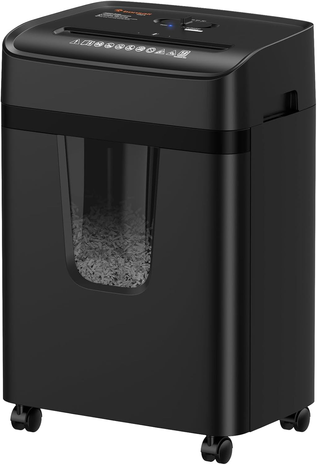 12-Sheet Cross Cut Heavy Duty Paper Shredder for Home Office | P-4 Security Level, Jam-Proof System, 5.5Gal Pullout