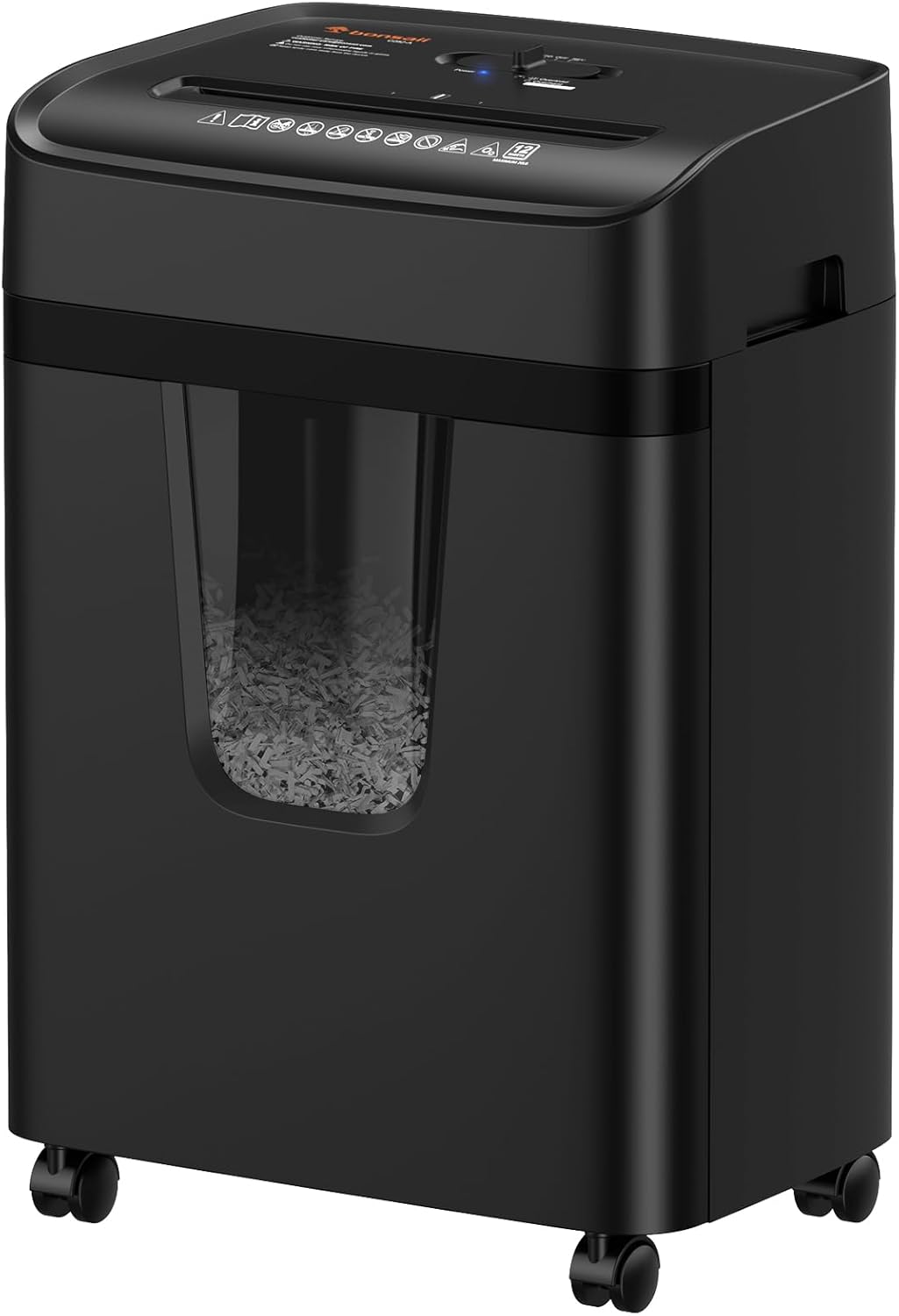 12-Sheet Cross Cut Heavy Duty Paper Shredder for Home Office | P-4 Security Level, Jam-Proof System, 5.5Gal Pullout