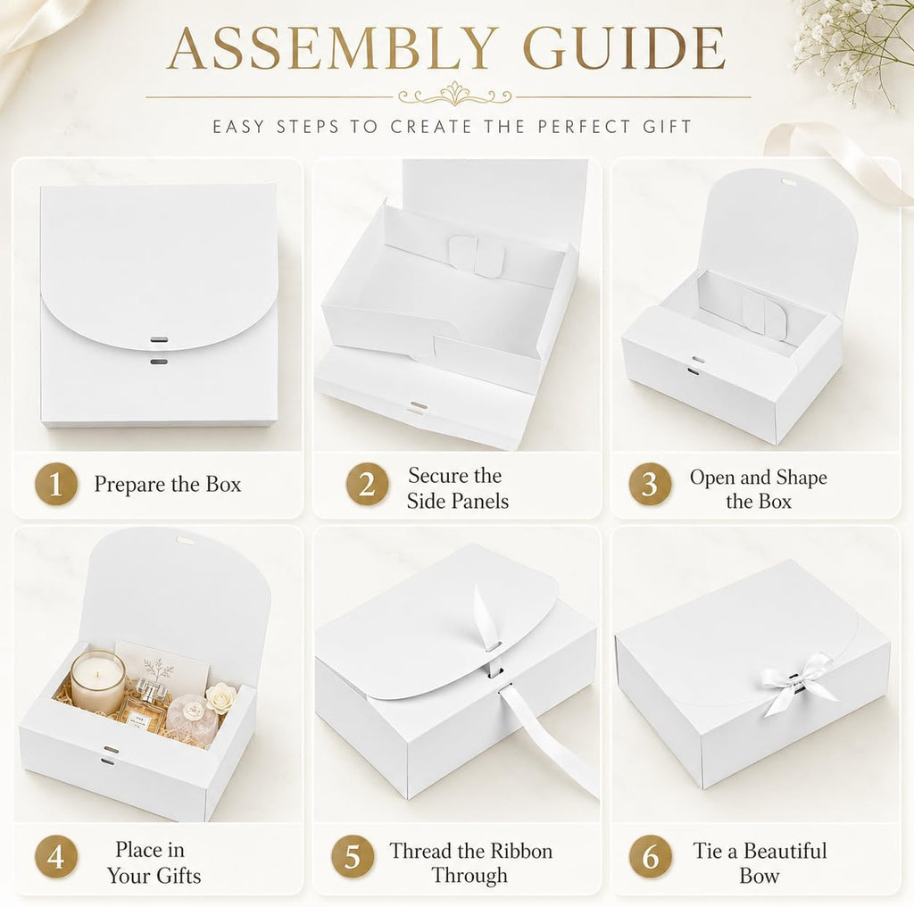 White Gift Boxes with Lids, Bridesmaid Proposal Box 12Pack