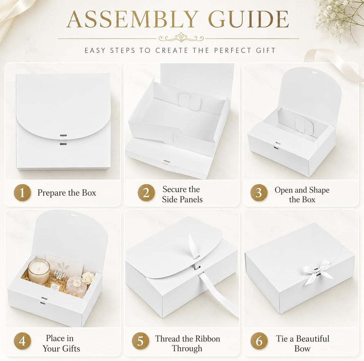 White Gift Boxes with Lids, Bridesmaid Proposal Box 12Pack