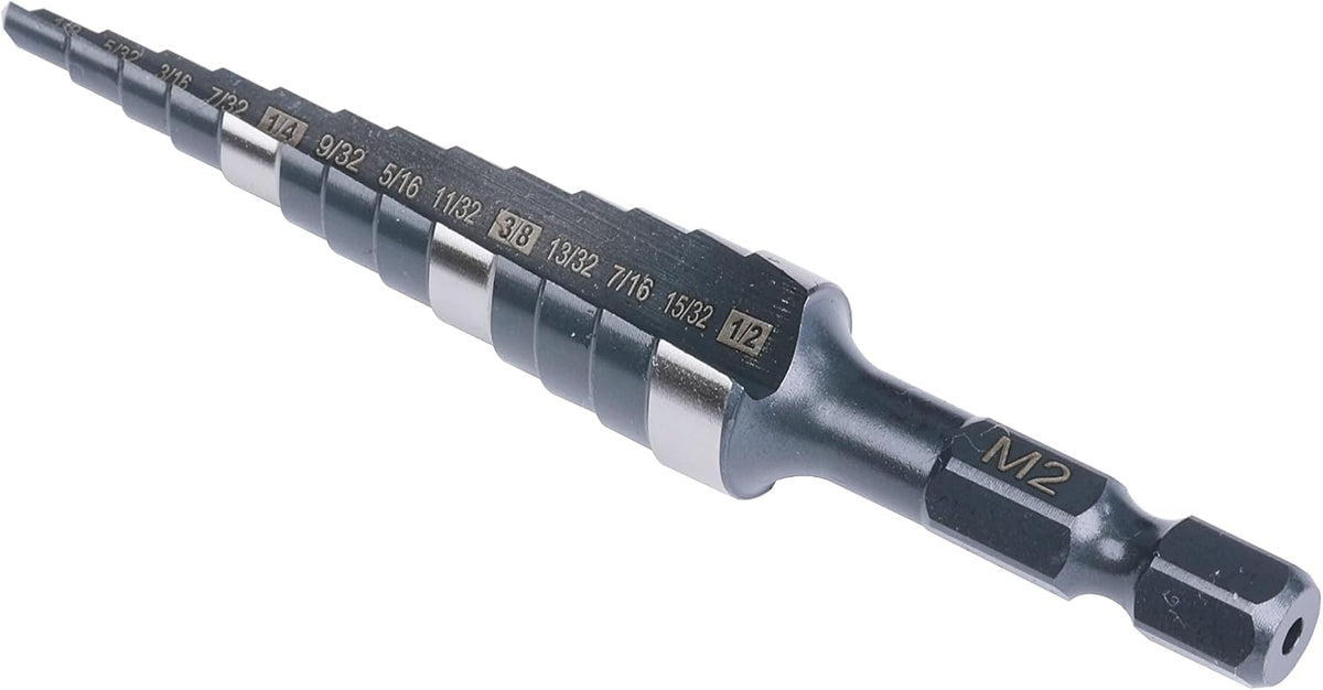 1/8"-1/2" Quick Change M2 Step Drill Bit Unibit Hole Drilling