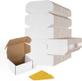 60 Pack 6x4x3 Shipping Boxes, White Corrugated Cardboard Mailer Box