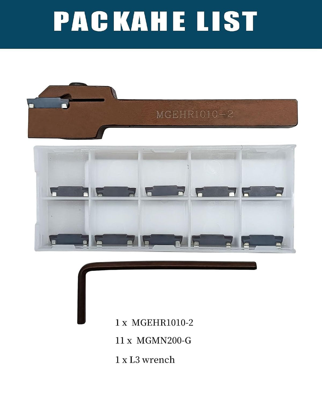 MGEHR1010-2 Grooving Cut Off Tool Holder with MGMN200 Inserts