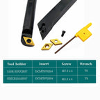 14PCS 3/8in10mm Shank Indexable Lathe Tool Holder Bit Set for Turning Milling Boring bar with Indexable Carbide Turning Insert CCMT21.51 DCMT21.51 (3/8 Holders + 12pcs DCMT2.51)