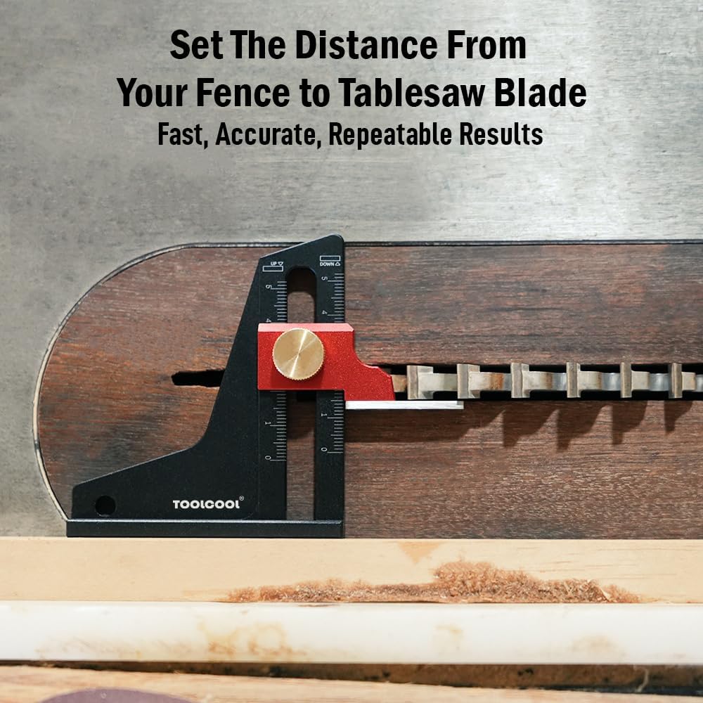 TOOLCOOL Height Gauge Depth Gauge Woodworking Tool Setting Gauge Setup Blocks for Table Saw Router Table Drill Press Bandsaw - Metric