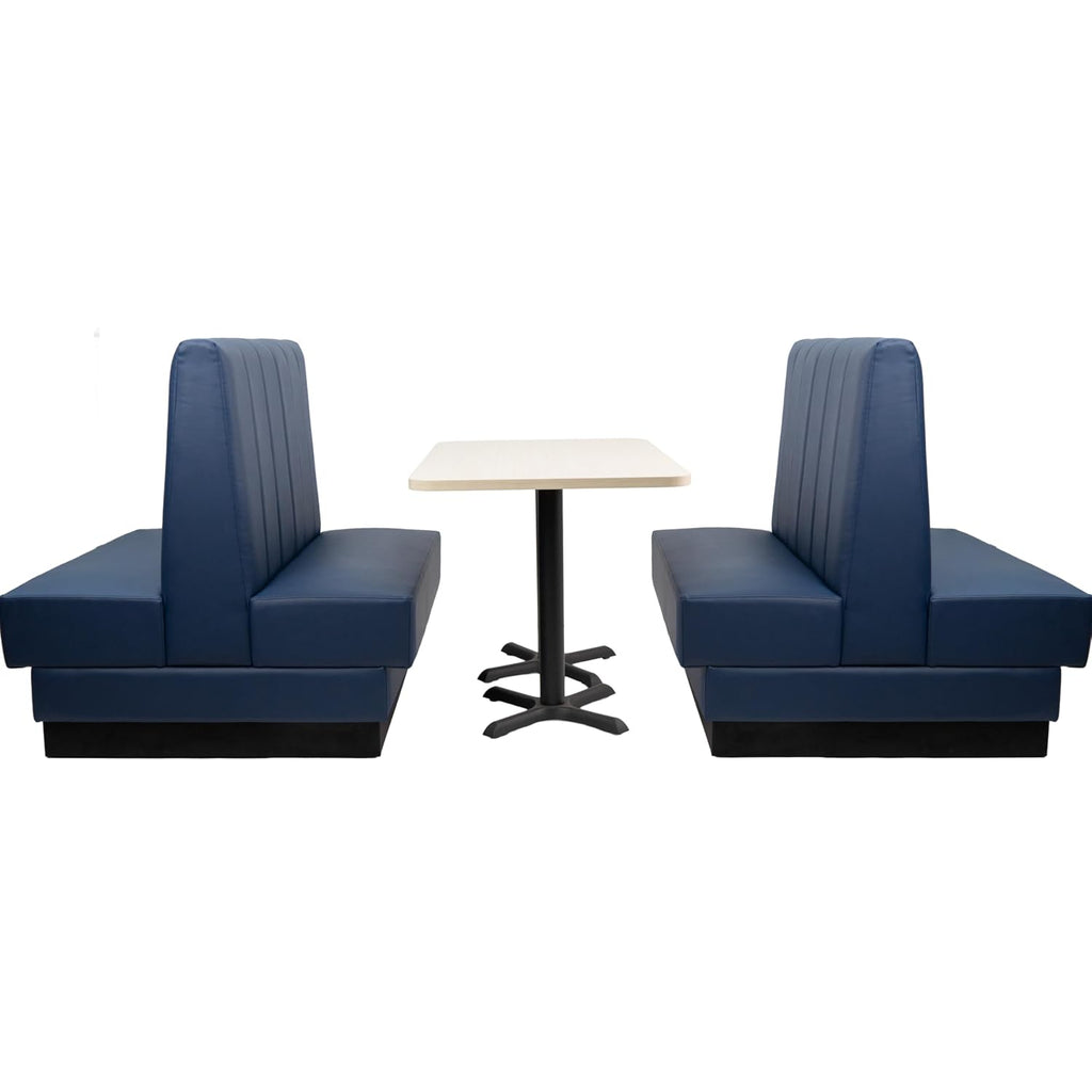 FDP Pro Series Channel Back Double-Sided Restaurant Booth - Navy, 15430-NV