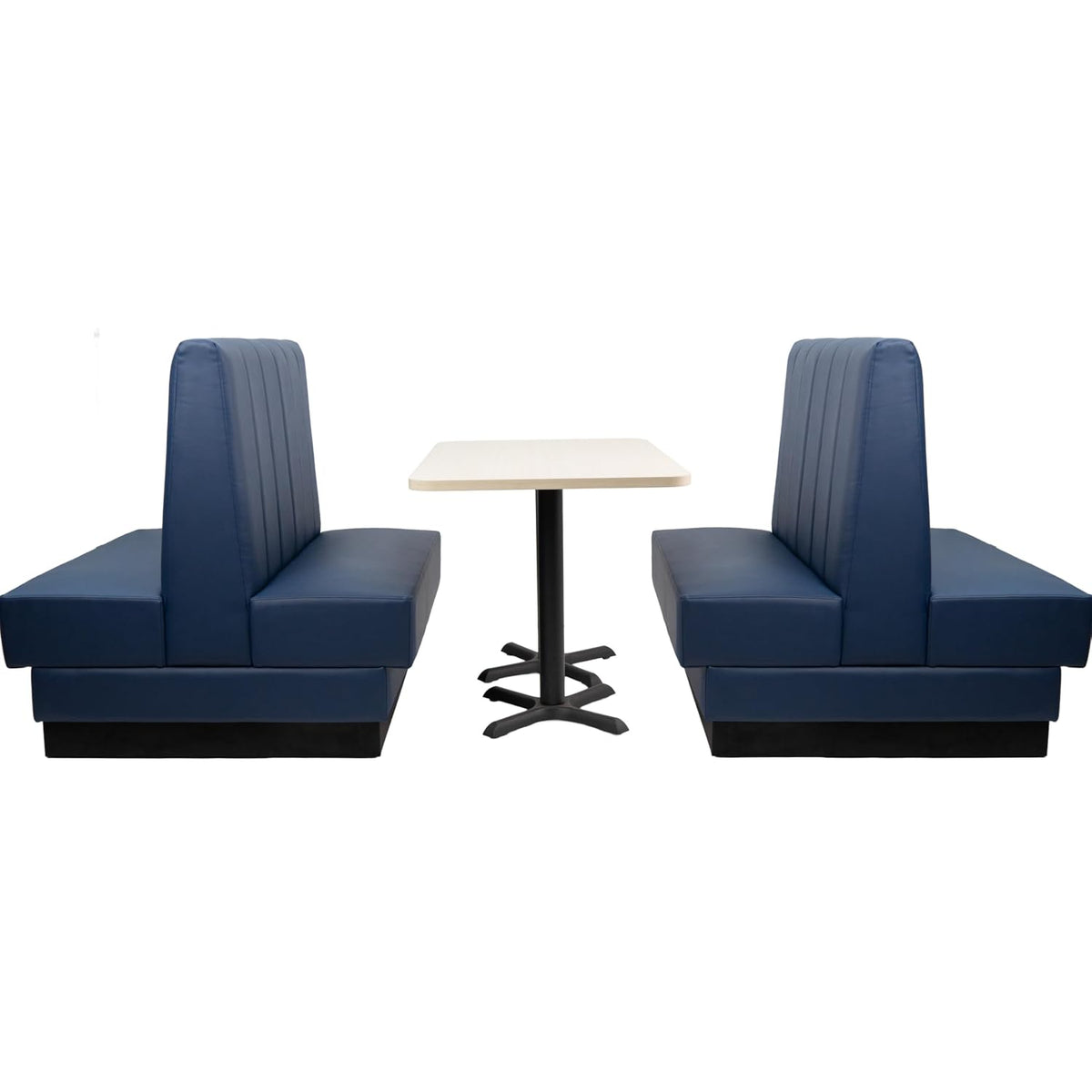 FDP Pro Series Channel Back Double-Sided Restaurant Booth - Navy, 15430-NV