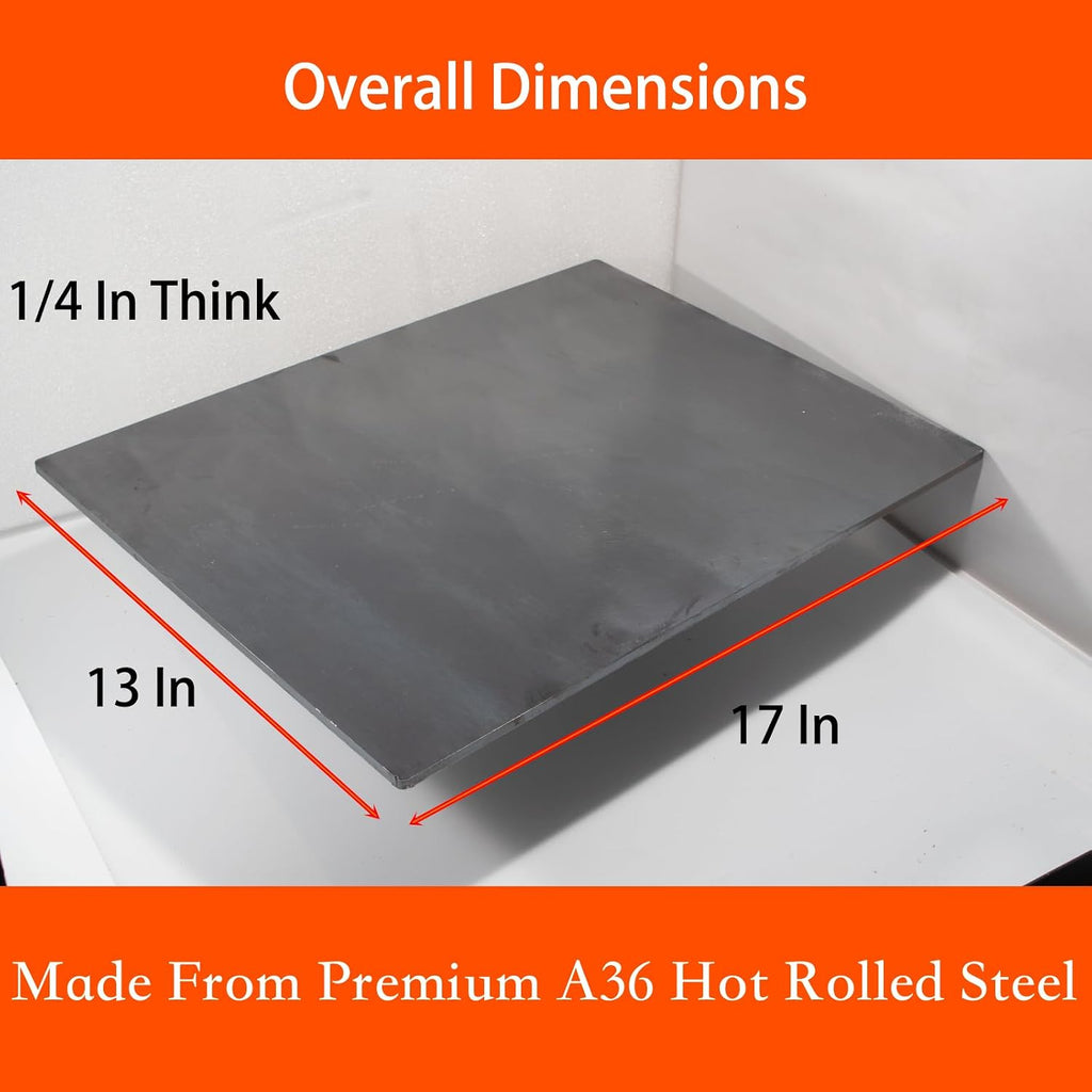 Metal Plate 17’’x13''Steel Plate 1/4. Premium A36 Hot Rolled Mild Flat Steel Plates. Perfectly Laser Cut Metal Plate.