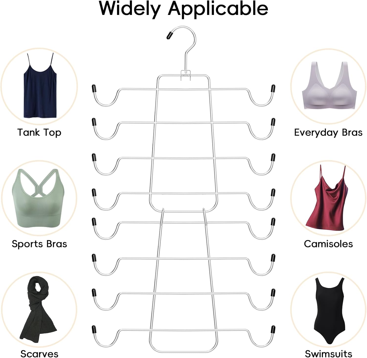 4 Pack Space Saving Hangers，2Pack Tank Top Hanger and 2Pack Leggings Organizers for Closet Pants Hangers with 20
