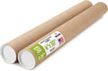 4" x 30" Made in USA Kraft Paper Mailing Tube, 2 Tubes, 4 Caps