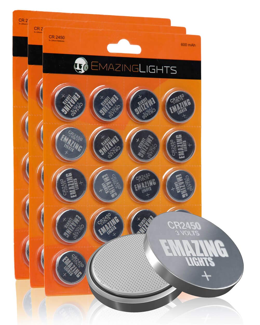CR2450 3V Lithium Coin Cell Button Battery - Long Lasting Power (60 Pack)