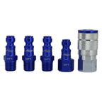 ColorFit Coupler & Plug Kit (5 Piece), T-Style 1/4" NPT Blue