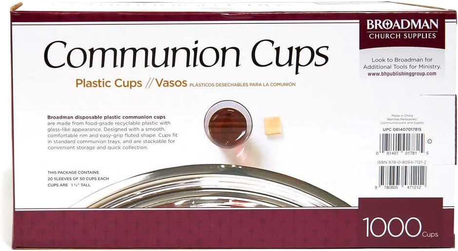 Broadman Plastic, Disposable, Recyclable Communion Cups, 1000 Count