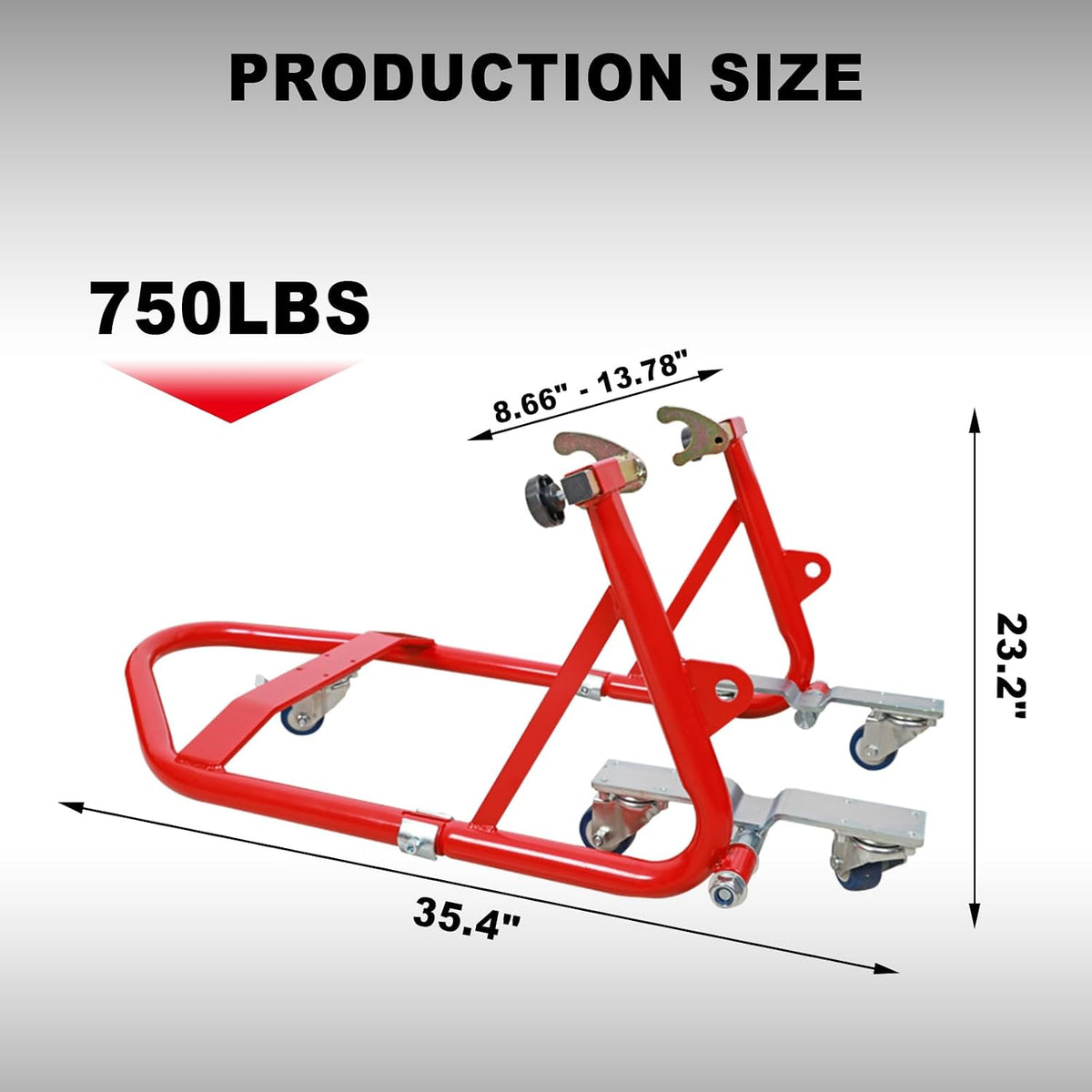 Motorcycle Stand Rear Combo Wheel Lift Stand, 750LBS Capacity Swingarm Paddock Stand for Sport, with 360 Swivel
