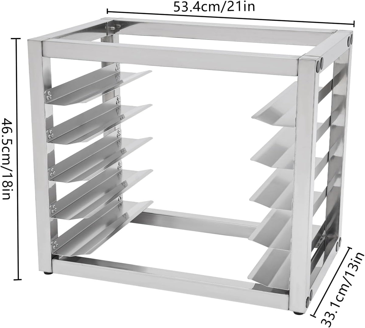 Bun Pan Rack, 5 Tier Commercial Tabletop Baking Tray Rack, Portable Storage Cooling Shelf, Stainless Steel Bun Pan