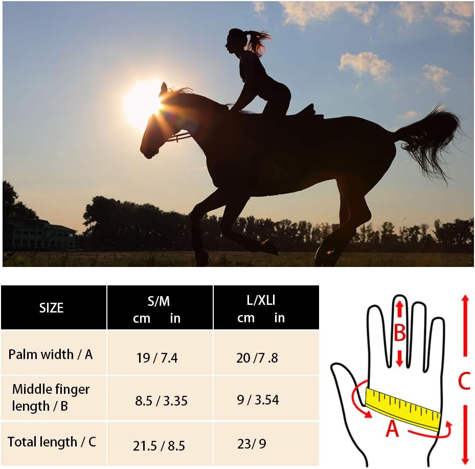 Womens Horse Riding Gloves Equestrian Horseback Gloves Women Ladies Girls for Riding Outdoor Sports