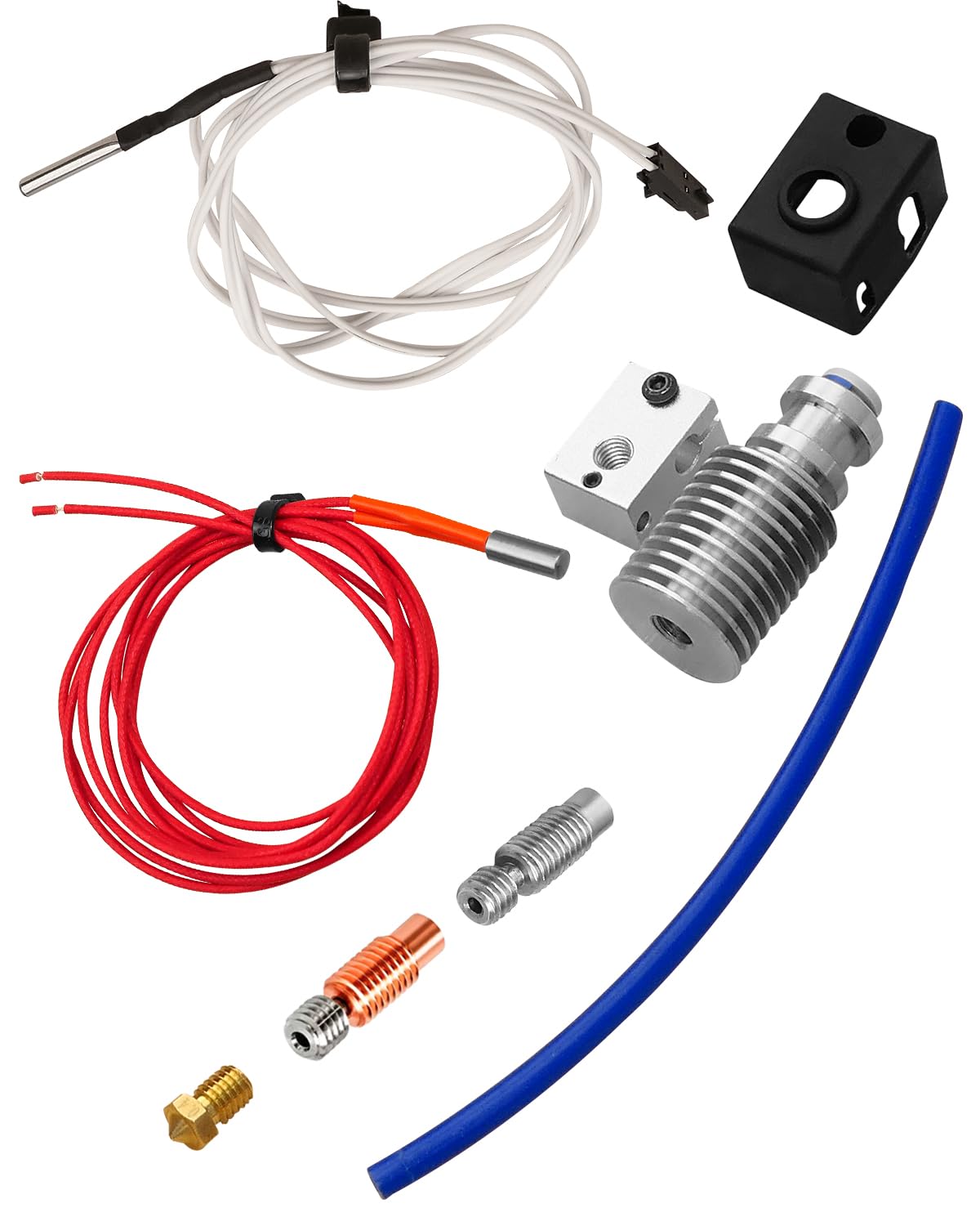 24V 3D Printer V6 Hotend Extruder Kit Fit for Prusa i3 MK3/MK3S/MK3S+ | 1.75mm, 40W Heater, Silicone Sock & 0.4mm Nozzle