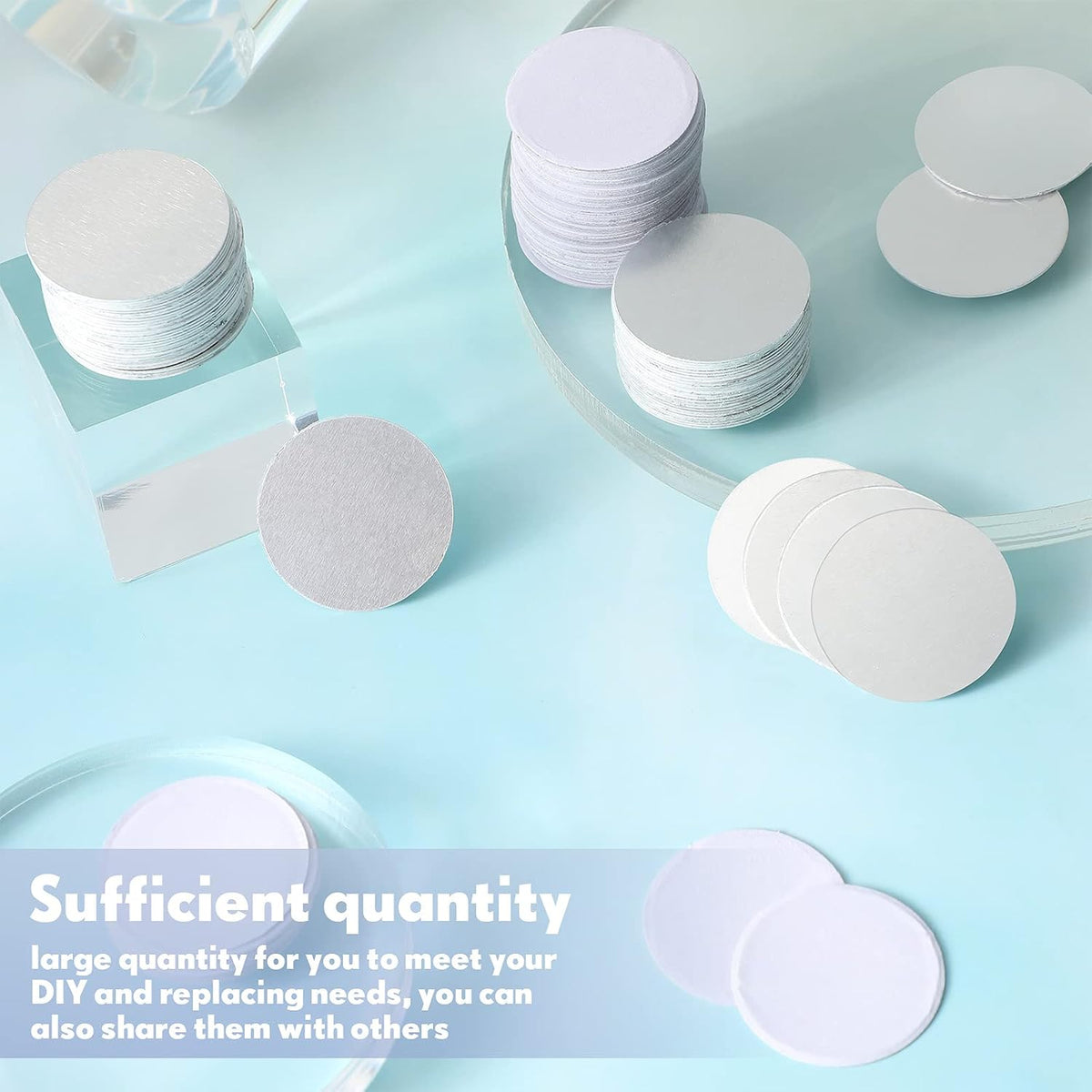 100 Set Sublimation Blank Aluminum Stickers Set 1 Inch Round Blank Bezel Pendant Tray Aluminum Sheet, Includes
